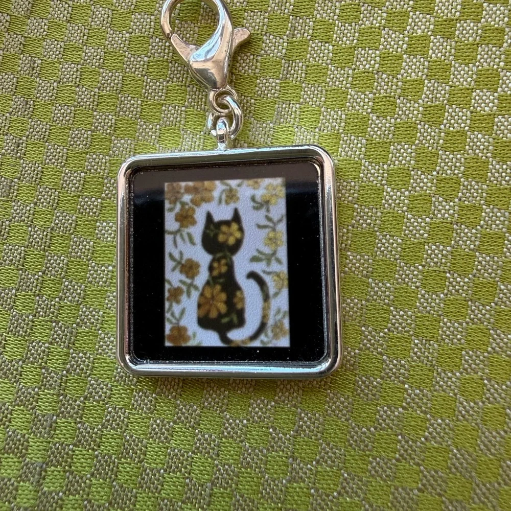 Black and Silver Cat Charm